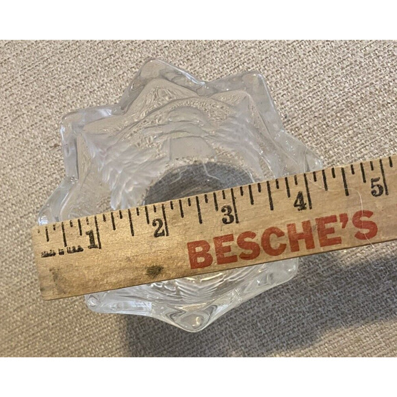 Vtg ETCHED CHRISTMAS Candy Dish HEAVY Xmas TREE HOLIDAY CRYSTAL GLASS BOWL - Picture 8 of 9